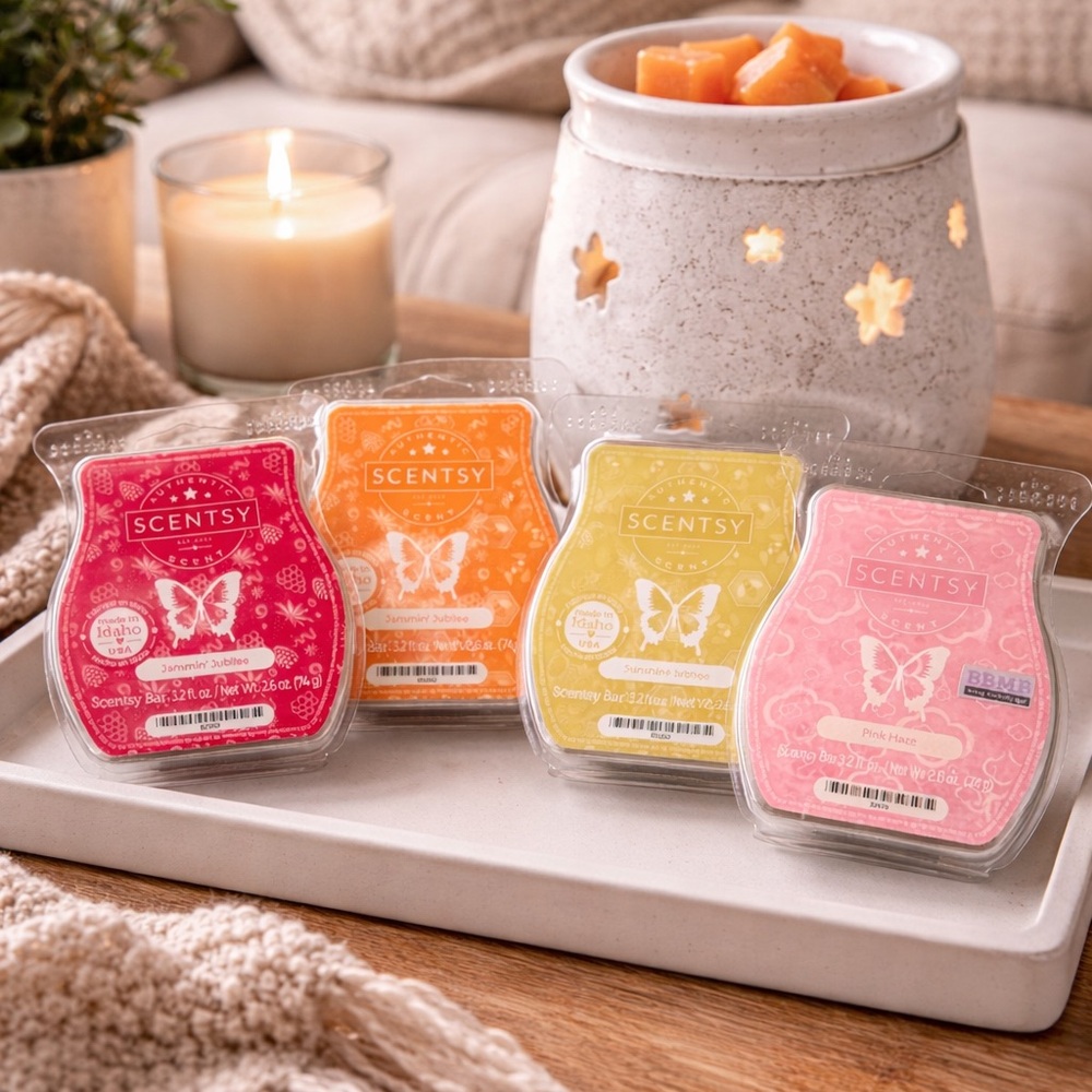 Scentsy Wax Bars Bundle Jammin’ Jubilee • Sunshine Mango • Buzz Worthy Pink Haze